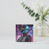 Fotorealistische Fantasie in Neon Lights Quadratische Visitenkarte (Stehend Vorderseite)