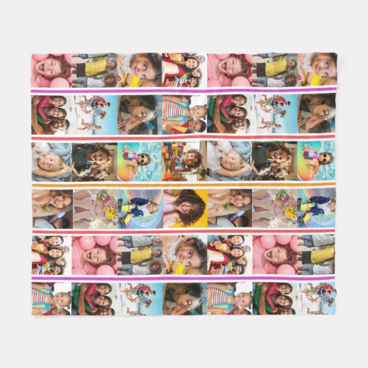 Fotorollage Streifen Fleece Blanket (Vorderseite (Horizontal))