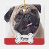 Fotos auf dem Niedlichen Dog-Knochen-Namen hinzufü Keramikornament (Rückseite)