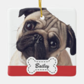 Fotos auf dem Niedlichen Dog-Knochen-Namen hinzufü Keramikornament (Vorderseite)