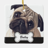 Fotos auf dem Niedlichen Dog-Knochen-Namen hinzufü Keramikornament (Vorderseite)