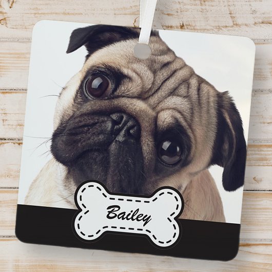 Fotos auf dem Niedlichen Dog-Knochen-Namen hinzufü Ornament Aus Metall