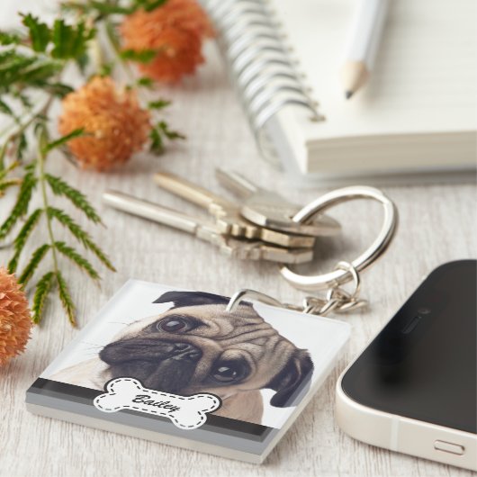 Fotos auf dem Niedlichen Dog-Knochen-Namen hinzufü Schlüsselanhänger (Vorderseite rechts)