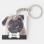 Fotos auf dem Niedlichen Dog-Knochen-Namen hinzufü Schlüsselanhänger (Rückseite)