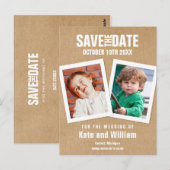 Fotos aus der Kindheit Save the Date Boho Rustic Postkarte (Vorne/Hinten)