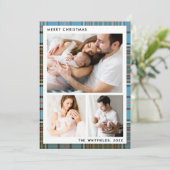 Fotos Botanische Weihnachtsfeiertage Tartan Feiertagskarte (Stehend Vorderseite)