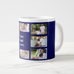 Fotos Collage Bester Vater überhaupt Navy Blau und Jumbo-Tasse