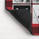 Fotos Collage - Monogramm Rot Schwarz Büffel Karo Mousepad (Ecke)