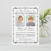 Fotos der Alten Schule Einladung zur Hochzeit (Stehend Vorderseite)