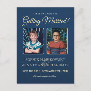 Fotos der alten Schule Save the Date Postkarte