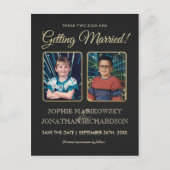 Fotos der alten Schule Save the Date Postkarte (Vorderseite)