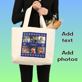 Fotos der Familie 6 im Winter Jumbo Stoffbeutel