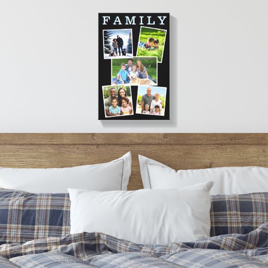Fotos der Familie Collage Galerie Fünf Foto Modern Leinwanddruck (Insitu (Schlafzimmer))