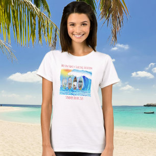 Fotos der Familie Surfboard Ocean Waves Urlaub T-Shirt