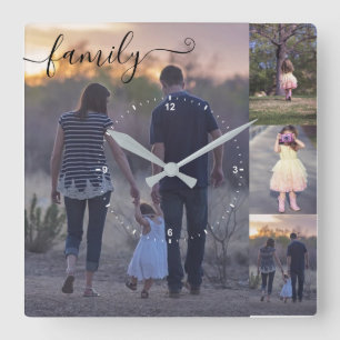 Fotos der Fotokollage-Produktfamilie Vorlage Kalli Quadratische Wanduhr