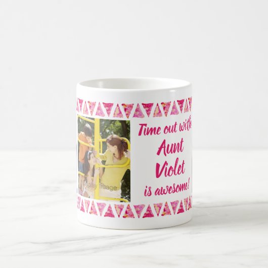 Fotos der Gewohnheits-3 u. Text - rosa Kaffeetasse (Mittel)