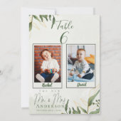 Fotos der Kindheit Brautgarten Hochzeit Tischnumme Dankeskarte (Rückseite)