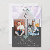 Fotos der Kindheit Brautgarten Hochzeit Tischnumme Dankeskarte (Vorderseite)