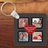Fotos der Mutter tragen schwarze Polka-Punkte Schlüsselanhänger (Vorderseite)