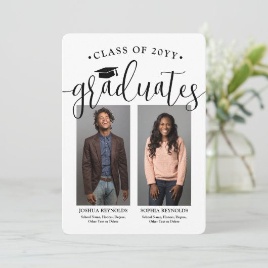 Fotos der zweiten Graduiertengruppe Einladung (Stehend Vorderseite)