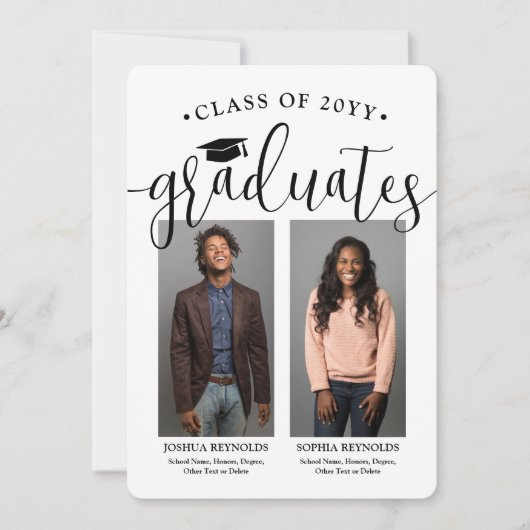 Fotos der zweiten Graduiertengruppe Einladung (Vorderseite)