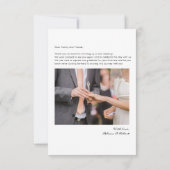 Fotos des handgeschriebenen Hochzeitstages (Rückseite)