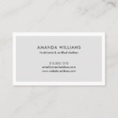 Fotos des modernen Ernährungsberaters Visitenkarte (Rückseite)