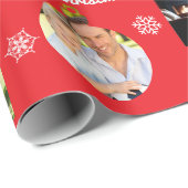 Fotos frohe Weihnachten Personalisiert Geschenkpapier (Rolleneckpunkt)