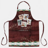 Fotos frohe Weihnachts Gold Stars Red Holly Schürze (Vorderseite)