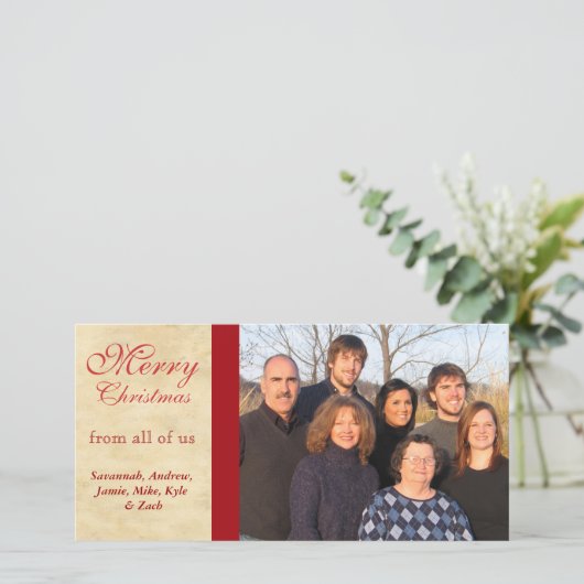 Fotos frohe Weihnachtsfeier Feiertagskarte (Stehend Vorderseite)