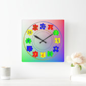 Fotos für das benutzerdefinierte Kind, Farbsäge, Z Quadratische Wanduhr (Zuhause)