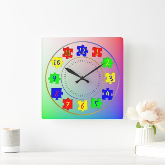 Fotos für das benutzerdefinierte Kind, Farbsäge, Z Quadratische Wanduhr (Zuhause)
