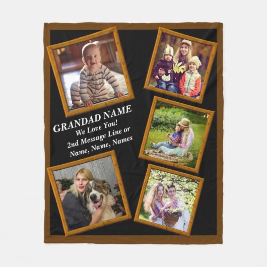 Fotos für Großvater hinzufügen Fleecedecke (Vorderseite)