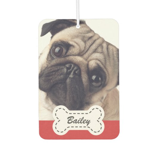 Fotos für Haustiere auf dem Knochenknochen Autolufterfrischer (Vorderseite)