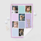 Fotos für lila Farbblöcke mit benutzerdefinierten Golfhandtuch (Insitu)