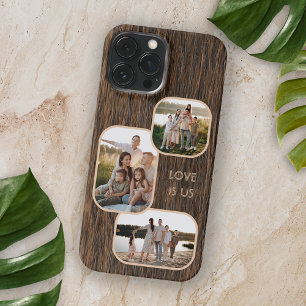 Fotos für Mama Papa und Liebeszitat auf Holzstrukt Case-Mate iPhone Hülle