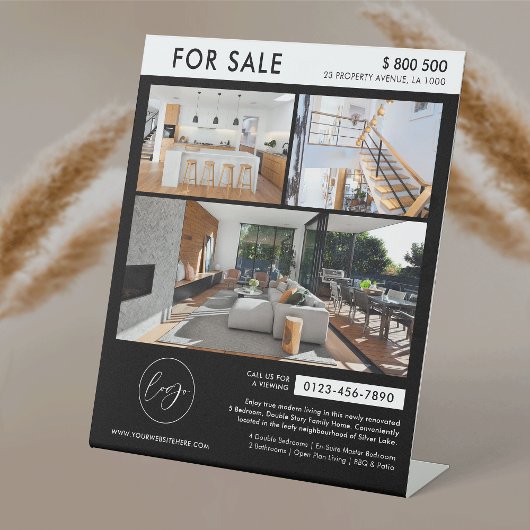 Fotos für Minimalistische Schwarze Logos zum Verka Sockelschild