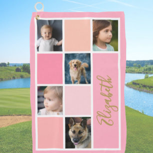 Fotos für rosa Farbblöcke mit benutzerdefinierten Golfhandtuch