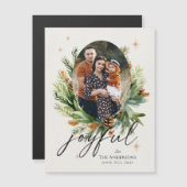 Fotos Grün Blätter Freude Weihnachten Magnetkarte (Vorne/Hinten)