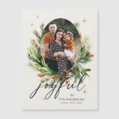 Fotos Grün Blätter Freude Weihnachten Magnetkarte (Vorderseite)