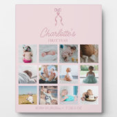 Fotos im ersten Jahr Geburtsstaten rosa Bow Fotoplatte (Vorderseite)