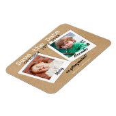 Fotos im Kindesalter Rustic Kraft Save the Date Bo Magnet (Linke Seite)