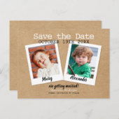 Fotos im Kindesalter Rustikaler Boho Save the Date Ankündigungspostkarte (Vorne/Hinten)