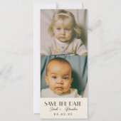 Fotos im Kindesalter Typografie - Qrcode Save the  Einladung (Vorderseite)