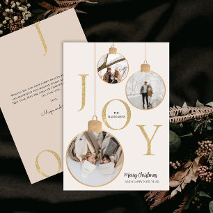 Fotos JOY White Christmas Bell Weihnachtskarte Feiertagskarte