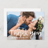 Fotos mit gebürsteter Hand Hochzeitsnotiz Danke Postkarte (Vorne/Hinten)