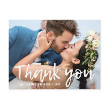 Fotos mit gebürsteter Hand Hochzeitsnotiz Danke