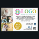 Fotos mit gelben Blauen Logos für kleine Unternehm Flyer<br><div class="desc">Blau und gelb Marketing Flyer für Ihr kleines Unternehmen personalisiert mit Ihrem Logo, Fotos, QR-Code und benutzerdefinierten Text. Personalisierte Promo-Flyer für Ihr kleines Unternehmen, vielleicht Fotografie, Landschaftsgestaltung, Beauty, Wellness, und vieles mehr. Fügen Sie Fotos, Adresse, Social Media, Telefonnummer und alle Informationen hinzu, die Ihre zukünftigen Kunden und Kunden benötigen könnten....</div>