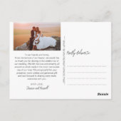 Fotos mit Goldhandschrift für Hochzeiten Vielen Da Postkarte (Rückseite)