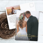 Fotos mit Goldhandschrift für Hochzeiten Vielen Da Postkarte